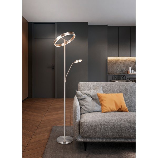 Lampa stojąca LED w kolorze srebra (wysokość 180 cm) Willis – Trio-image-1