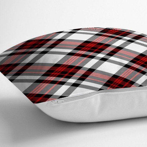 Czerwono-szara dekoracyjna poszewka na poduszkę Minimalist Cushion Covers Flannel, 35x55 cm-image-1