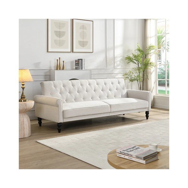 Kremowa częściowo rozkładana/rozkładana sofa 222 cm Tyne – Støraa-image-1