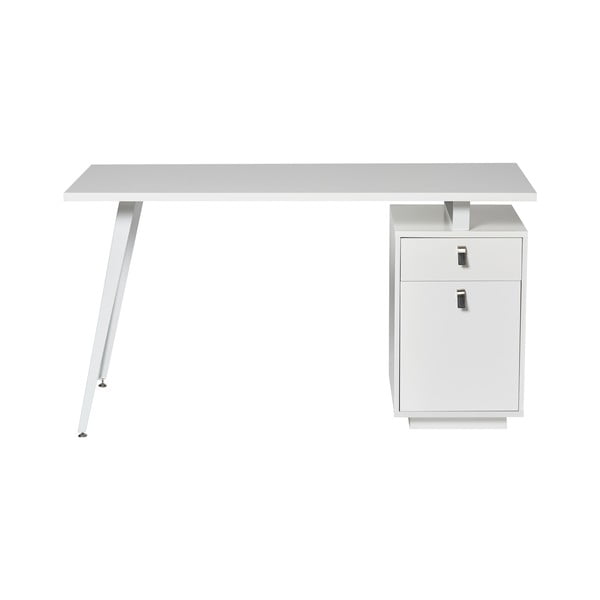 Białe biurko Marckeric Rudy, 140x60 cm