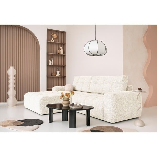 Kremowy rozkładany narożnik modułowy ze schowkiem (lewostronny) Lulu – Miuform-image-1