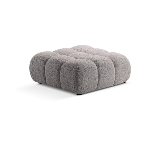 Jasnoszary podnóżek modułowy z materiału bouclé Bellis – Micadoni Home-image-3
