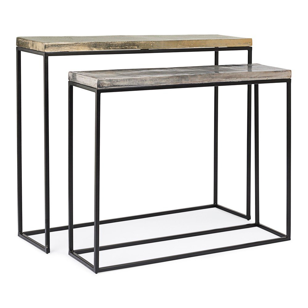 Metalowe konsole zestaw 2 szt. 29x99 cm Amira – Bizzotto