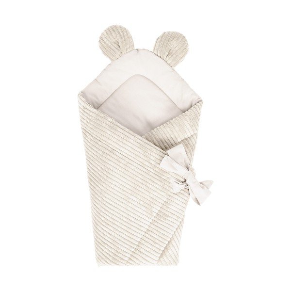 Beżowy rożek niemowlęcy sztruksowy 35x65 cm – Meowbaby