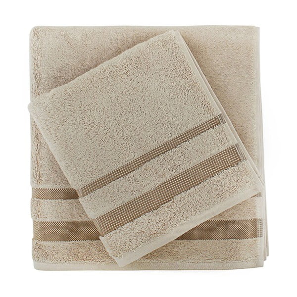 Zestaw beżowego ręcznika i ręcznika kąpielowego Serit