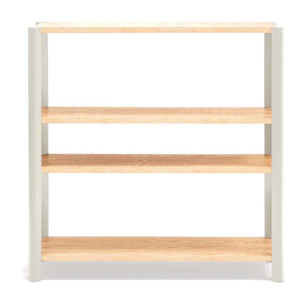 Kremowo-naturalny regał w dekorze dębu 126x128x43 cm Bona – Teulat