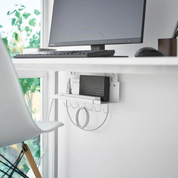 Biały metalowy organizer na kable Smart – YAMAZAKI-image-2