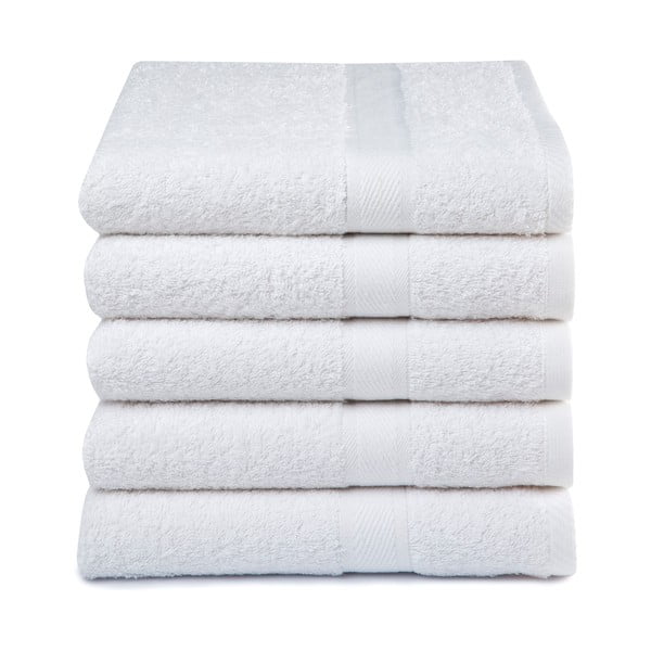 Zestaw 5 białych ręczników Ekkelboom, 50x100 cm