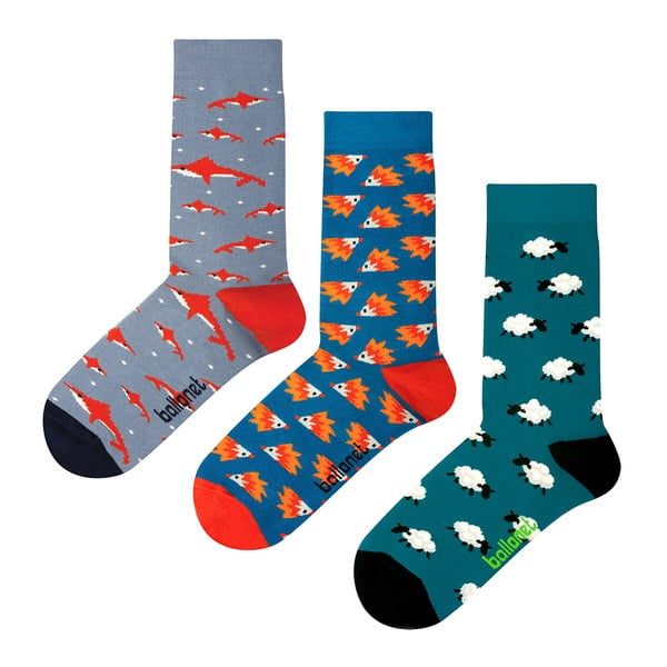 Zestaw 3 par skarpetek Ballonet Socks Novelty Animal w opakowaniu podarunkowym, rozmiar 36 - 40