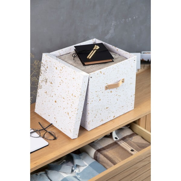 Pudełko w biało-złotym kolorze Bigso Box of Sweden Logan-image-1