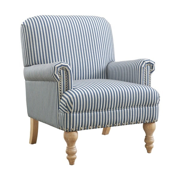 Niebieski lniany fotel Jaya – Støraa