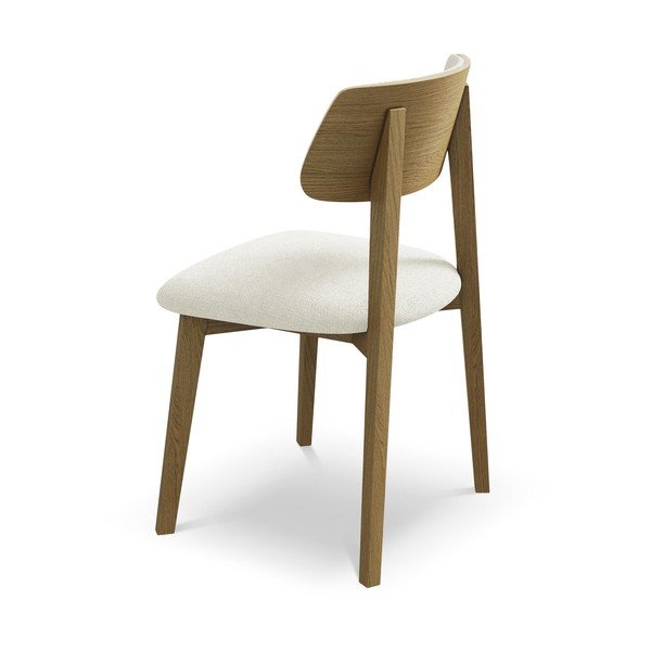 Kremowe krzesło z litego drewna Niu – Makamii-image-3