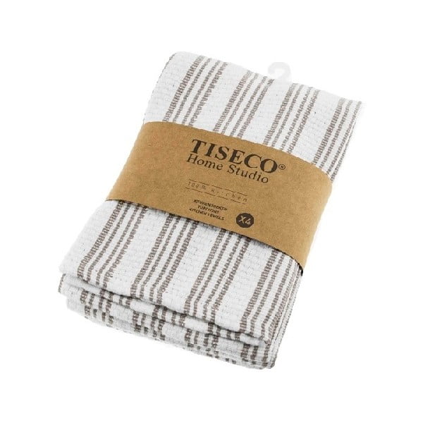Komplet 4 brązowych bawełnianych ścierek Tiseco Home Studio, 50x70 cm