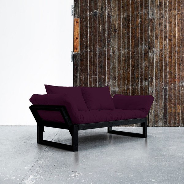 Sofa rozkładana Karup Edge Black/Purple Plum-image-1
