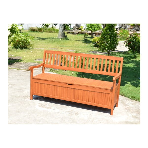 Naturalna drewniana ławka ogrodowa Houston – Garden Pleasure-image-1