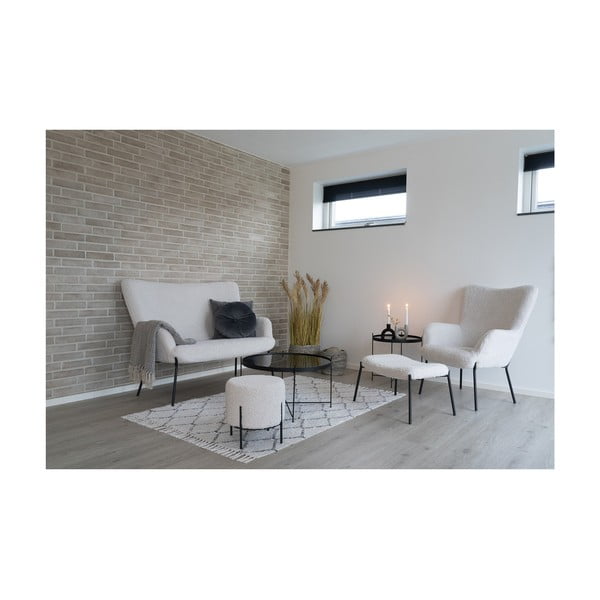 Biała sofa z materiału bouclé 128 cm Glasgow – House Nordic-image-4