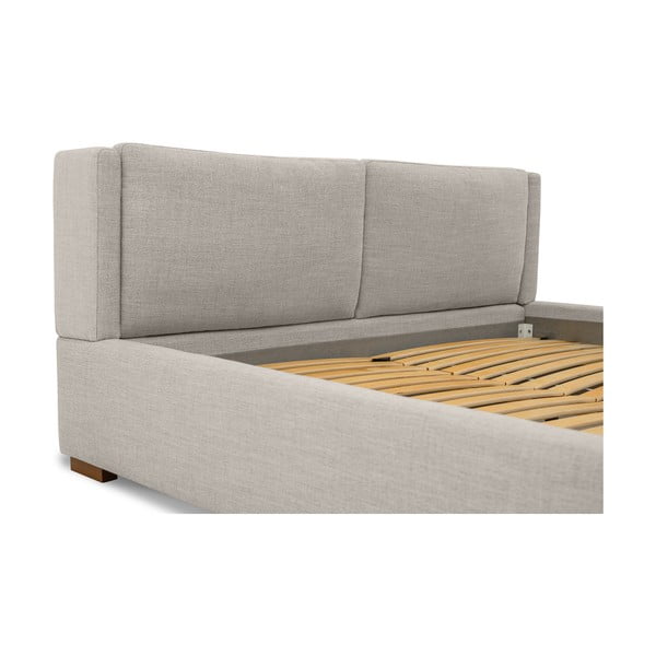 Jasnoszare tapicerowane łóżko dwuosobowe ze stelażem 180x200 cm Dreamer – Scandic-image-1