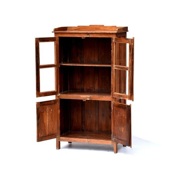 Szafa z witrynką Goa 79x143 cm, brązowa patyna-image-1