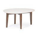 Biały/w naturalnym kolorze stolik z marmurowym blatem 50x70 cm Sylvester – Bizzotto