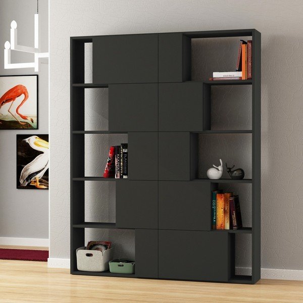 Antracytowa biblioteczka Ondatoo Zestaw Anthracite-image-1