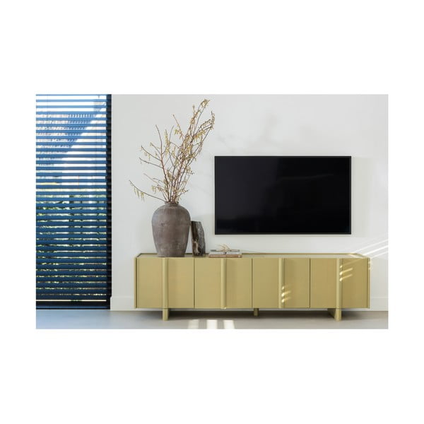 Szafka pod TV z litego drewna sosnowego w kolorze khaki 200x53x46 cm Basu – WOOOD-image-1