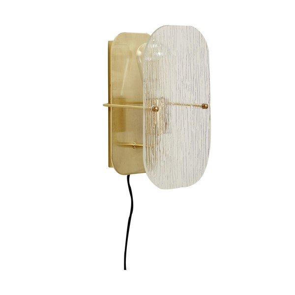 Kinkiet do kontaktu w kolorze mosiądzu Ruffle – Hübsch