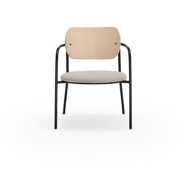 Jasnoszary fotel w dekorze jesionu Eclipse – Teulat-image-2