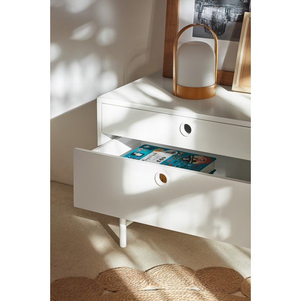 Biała szafka pod TV 140x52 cm Punto – Teulat-image-2