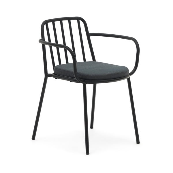 Czarne metalowe krzesło ogrodowe Bramant – Kave Home