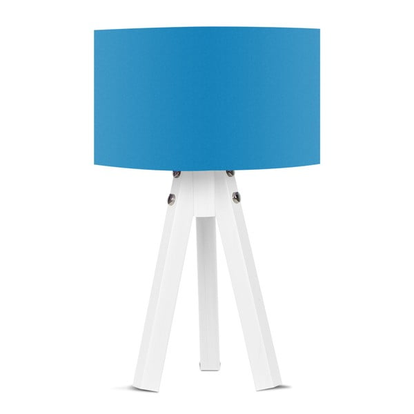 Lampa stołowa z niebieskim abażurem Kate Louise Bianca