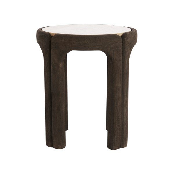Okrągły stolik z kamiennym blatem ø 45 cm Ali – Light & Living-image-2