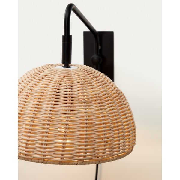 Czarno-naturalny kinkiet ø 23 cm Damila – Kave Home-image-2