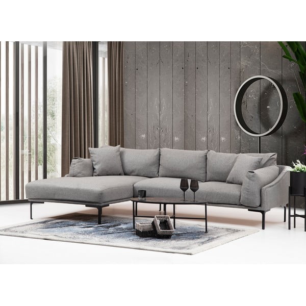 Szara sofa narożna Artie Leo, lewy narożnik-image-3