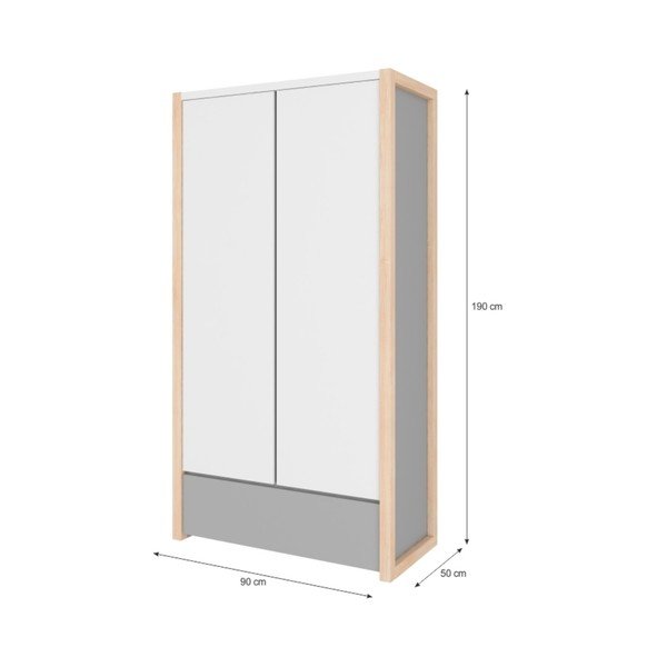 Szara szafa 2-drzwiowa BELLAMY Pinette-image-2