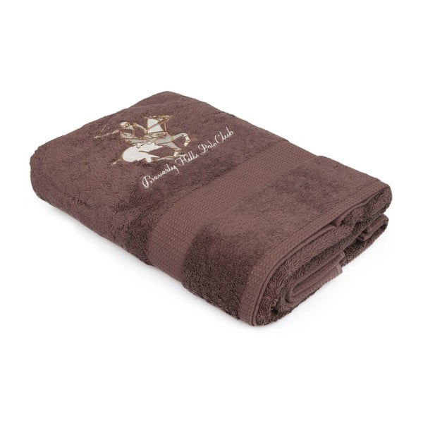 Hnědá ręcznik kąpielowy Beverly Hills Polo Club, 150x100 cm