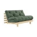 Sofa rozkładana z zielonym obiciem Karup Design Roots Raw/Olive Green