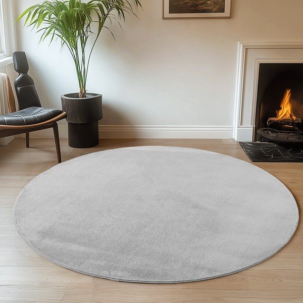 Jasnoszary okrągły dywan odpowiedni do prania ø 160 cm Joy – Ayyildiz Carpets-image-1