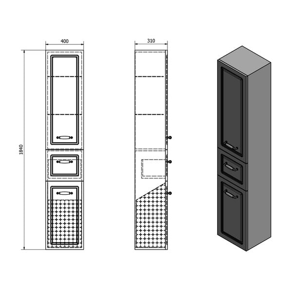 Biała szafka łazienkowa 40x184 cm Favolo – Sapho-image-4