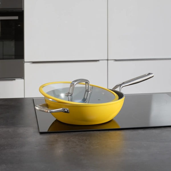 Patelnia z pokrywką/z powłoką ceramiczną wok ø 28 cm Meda 3.0 – FABINI-image-1