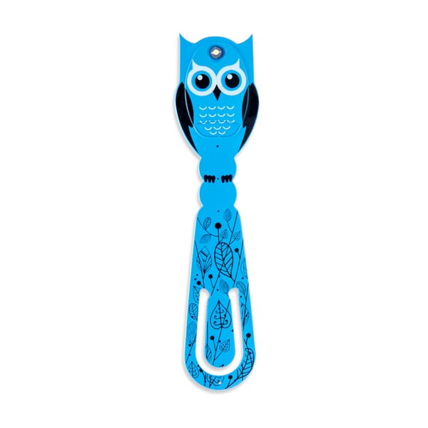 Niebieska lampka LED do czytania Thinking gifts Flexilight Owl