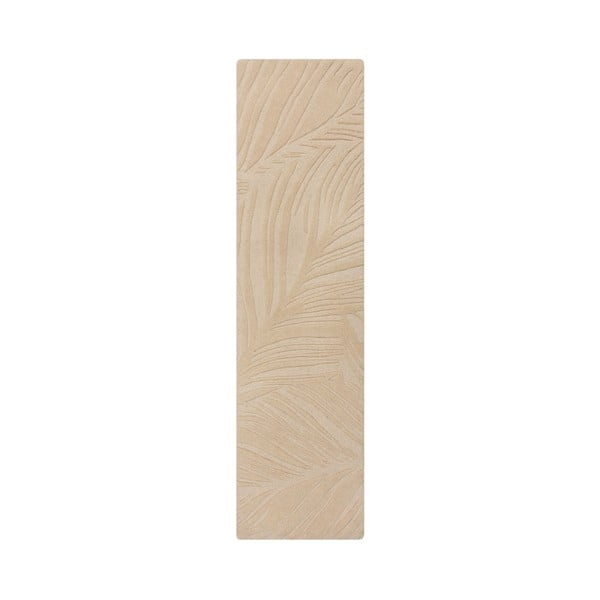 Beżowy wełniany chodnik 60x230 cm Lino Leaf – Flair Rugs