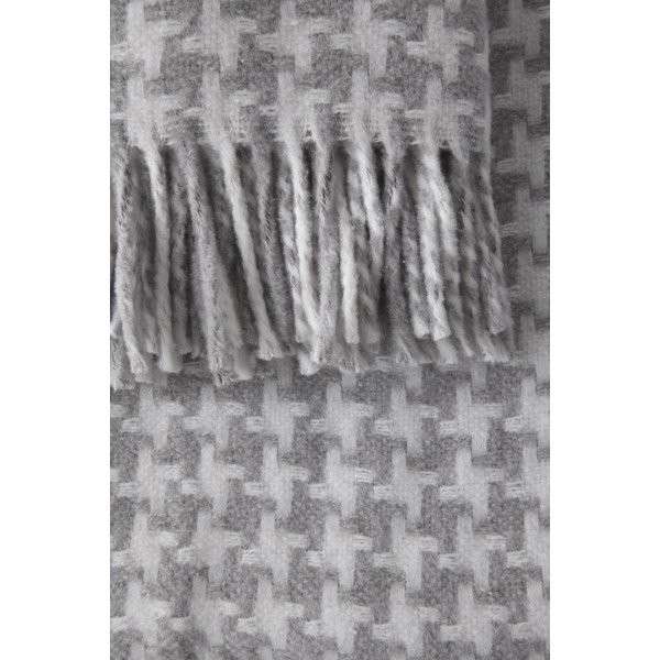 Jasnoszary pled w pepitkę Euromant Pearls, 140x180 cm-image-2