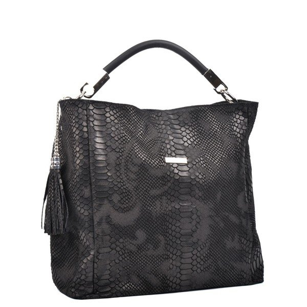 Czarna torebka skórzana Carla Ferreri Druhno-image-2