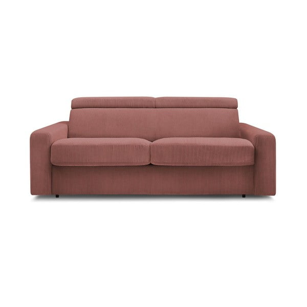Różowa sztruksowa rozkładana sofa 195 cm Monaco – Bobochic Paris