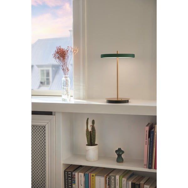 Zielona lampa stołowa LED ze ściemniaczem i metalowym kloszem (wysokość 31 cm) Asteria Move – UMAGE-image-4