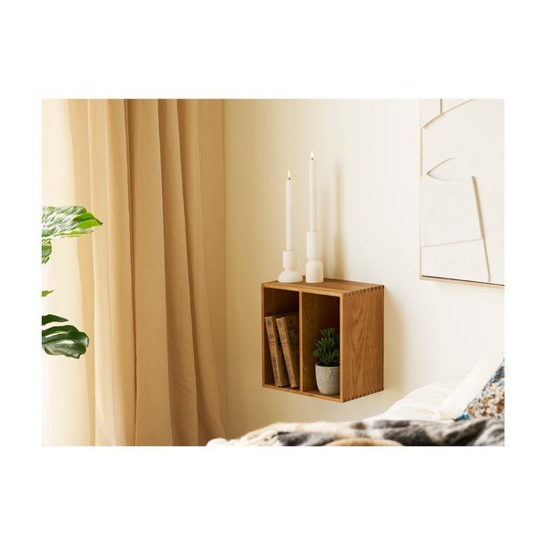 Wielopoziomowa półka z litego drewna dębowego w naturalnym kolorze 18 cm Townsville – House Nordic-image-4