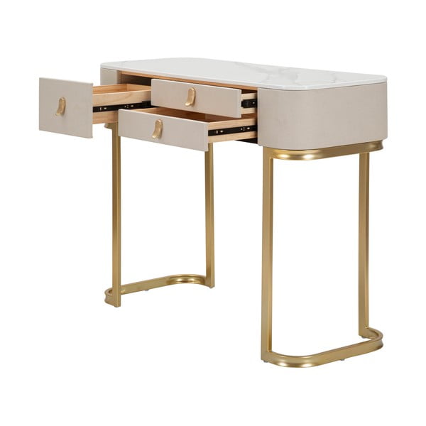 Konsola w beżowo-złotym kolorze 40x100 cm Beauty – Mauro Ferretti-image-4