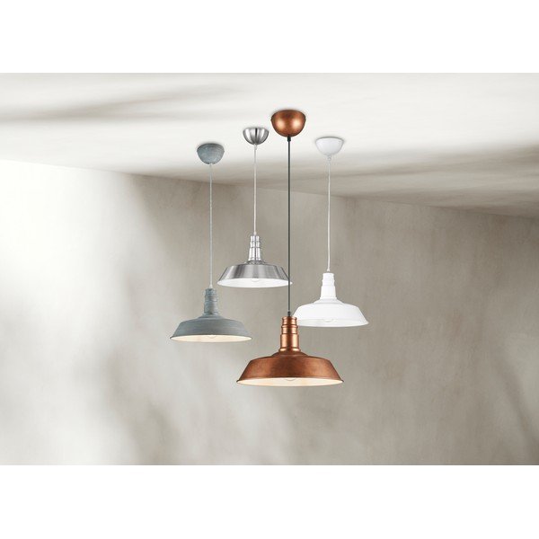 Metalowa lampa wisząca w kolorze matowego srebra z metalowym kloszem ø 36 cm Will – Reality-image-1