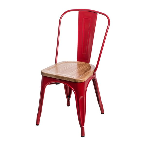 Czerwone krzesło D2 Paris Ash Wood