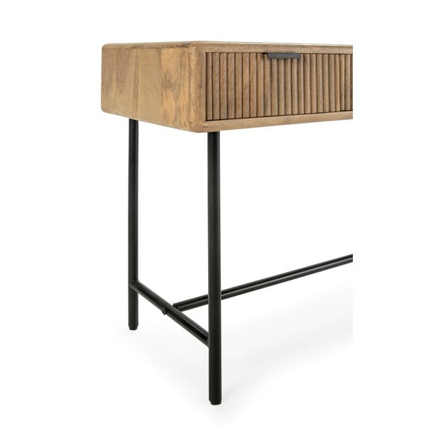 Konsola z litego drewna mango w naturalnym kolorze 38x100 cm Mundra – MOME-image-4